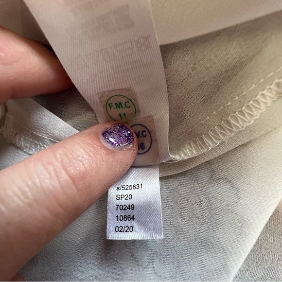 LOFT Sleeveless Blouse Pink Green Floral Tie Bow Front Flowy Boho Size L… - Picture 2 of 9